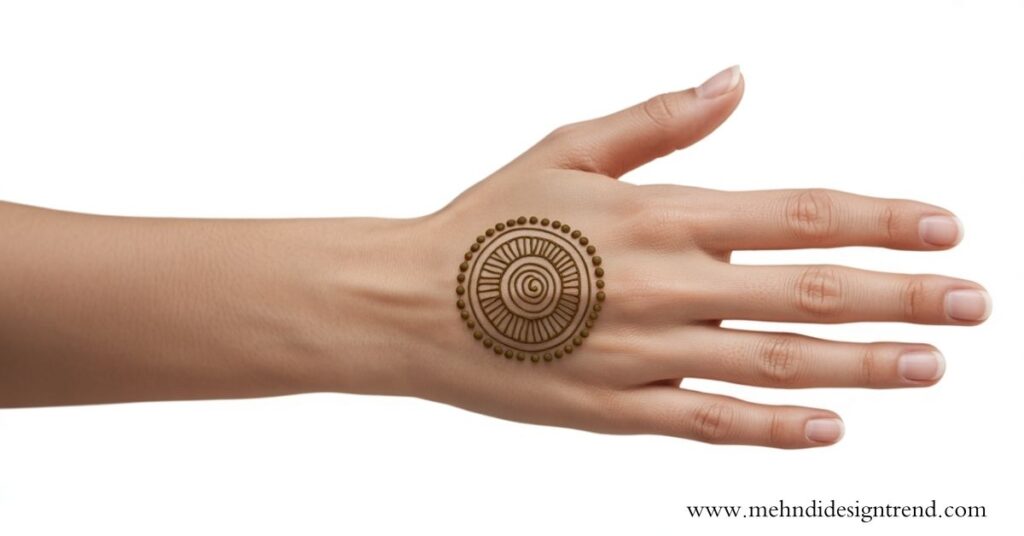 Back Hand Mehndi Design Round