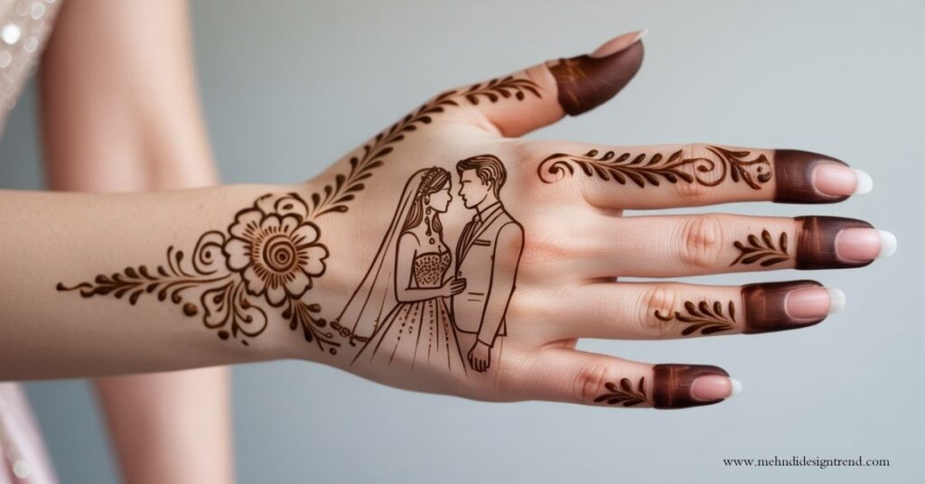 Modern & Elegant Stylish Back Hand Mehndi Design 2025/26 20 Back Side Dulha–Dulhan Mehndi Designs