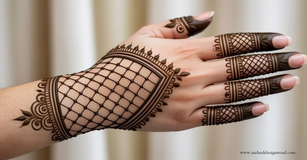 Modern & Elegant Stylish Back Hand Mehndi Design 2025/26 18 Back Side Jali Pattern Mehndi