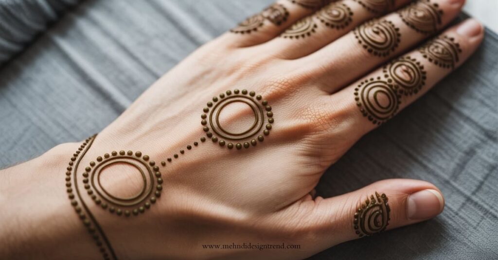 Back Side Mehndi Design Simple Round