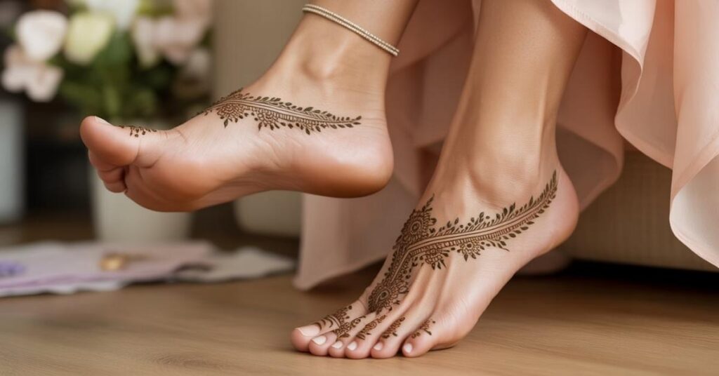 Simple & Easy Foot Mehndi Design Photos | Bridal Arabic Styles 2025 55 Beginner Simple Easy Foot Mehndi Design