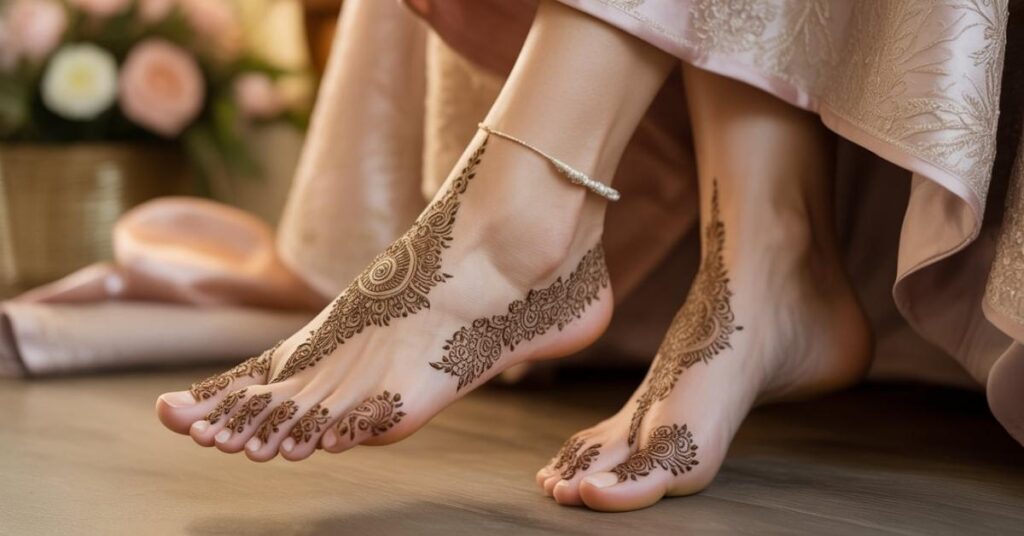 Simple & Easy Foot Mehndi Design Photos | Bridal Arabic Styles 2025 66 Bridal Mehndi Design Foot