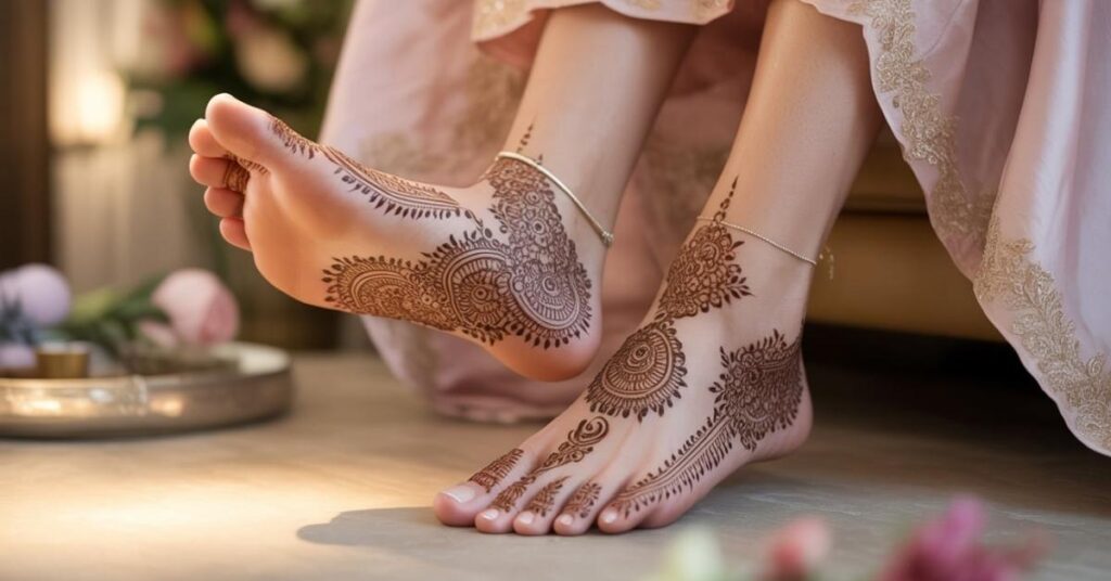Simple & Easy Foot Mehndi Design Photos | Bridal Arabic Styles 2025 60 Rose Foot Mehndi Design