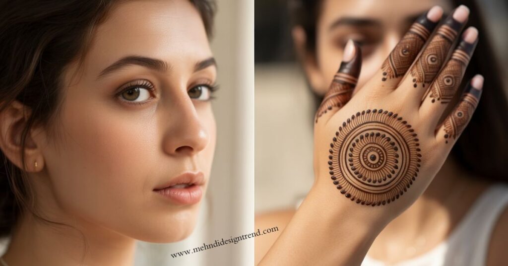 Circle Mehndi Design Back Hand