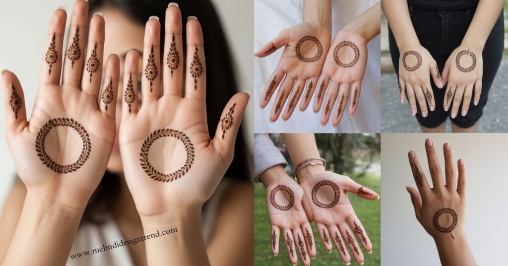 Circle Mehndi Design Front Hand