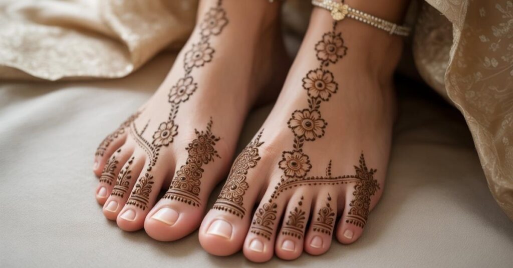 Simple & Easy Foot Mehndi Design Photos | Bridal Arabic Styles 2025 8 Cute Simple Easy Foot Mehndi Design