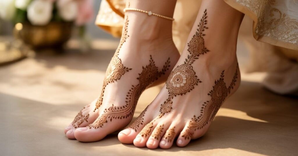 Simple & Easy Foot Mehndi Design Photos | Bridal Arabic Styles 2025 14 Feet Mehndi Design
