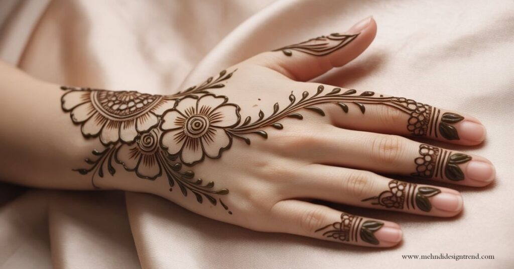 Modern & Elegant Stylish Back Hand Mehndi Design 2025/26 22 Floral Arabic Mehndi