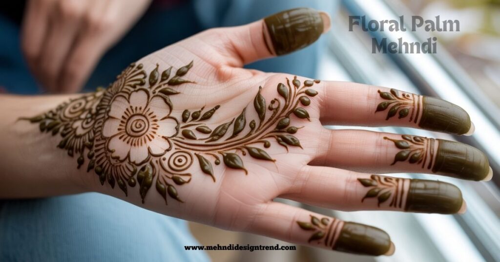 120+ Easy Full Palm Mehndi Designs | Simple, Modern & Truly Beautiful Ideas 6 Floral Palm Mehndi
