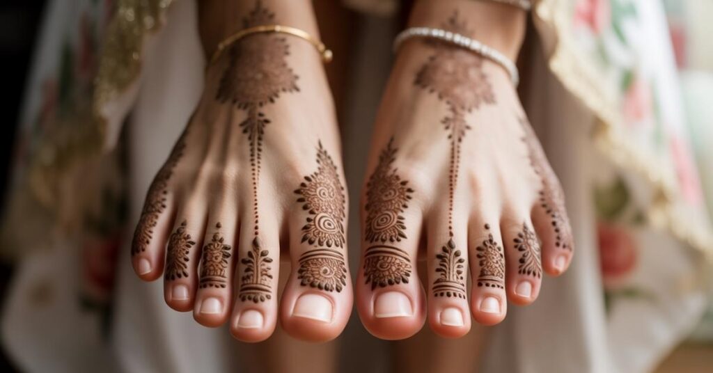 Simple & Easy Foot Mehndi Design Photos | Bridal Arabic Styles 2025 16 Foot Finger Mehndi Design