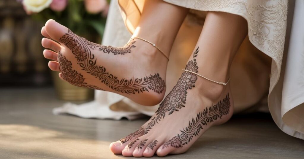 Simple & Easy Foot Mehndi Design Photos | Bridal Arabic Styles 2025 57 Foot Mehndi Design Arabic