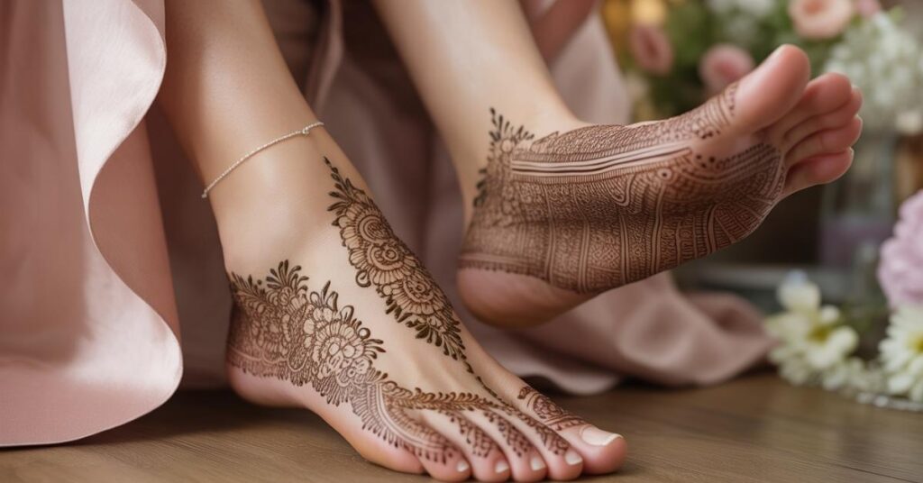 Simple & Easy Foot Mehndi Design Photos | Bridal Arabic Styles 2025 53 Foot Mehndi Design Drawing