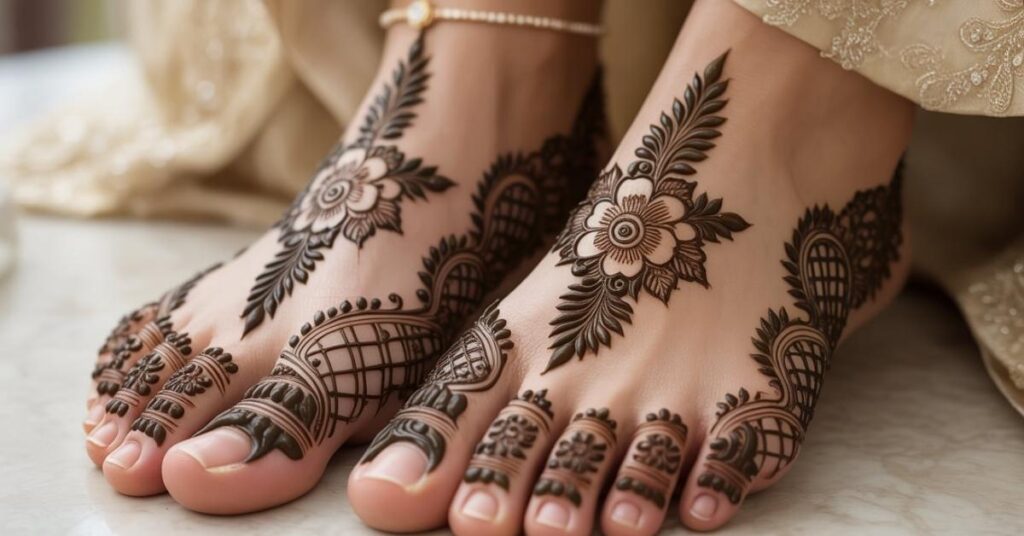 Simple & Easy Foot Mehndi Design Photos | Bridal Arabic Styles 2025 12 Foot Mehndi Design Dubai