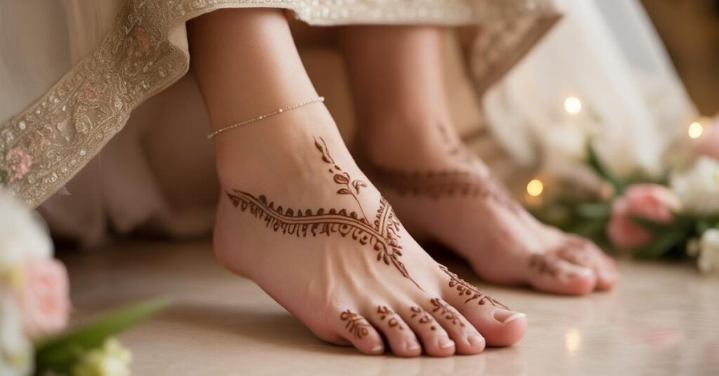 Simple & Easy Foot Mehndi Design Photos | Bridal Arabic Styles 2025 37 Simple Foot Mehndi Design