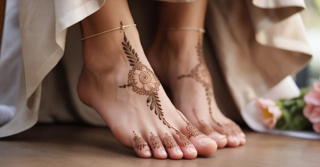Simple & Easy Foot Mehndi Design Photos | Bridal Arabic Styles 2025 64 Foot Mehndi Design Simple Bail