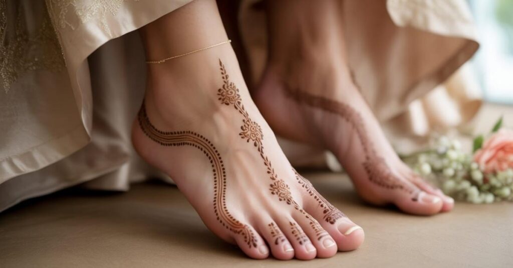 Simple & Easy Foot Mehndi Design Photos | Bridal Arabic Styles 2025 34 Foot Simple Mehndi Design