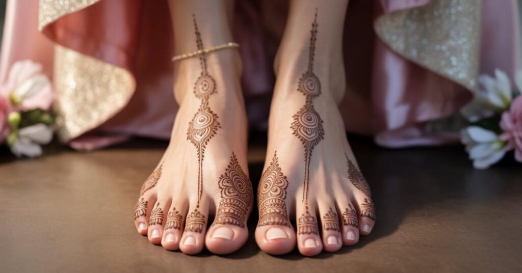 Simple & Easy Foot Mehndi Design Photos | Bridal Arabic Styles 2025 45 Front Foot Mehndi Design