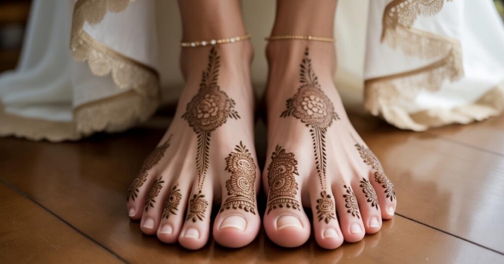 Simple & Easy Foot Mehndi Design Photos | Bridal Arabic Styles 2025 9 Front Foot Mehndi Design Simple Easy And Beautiful