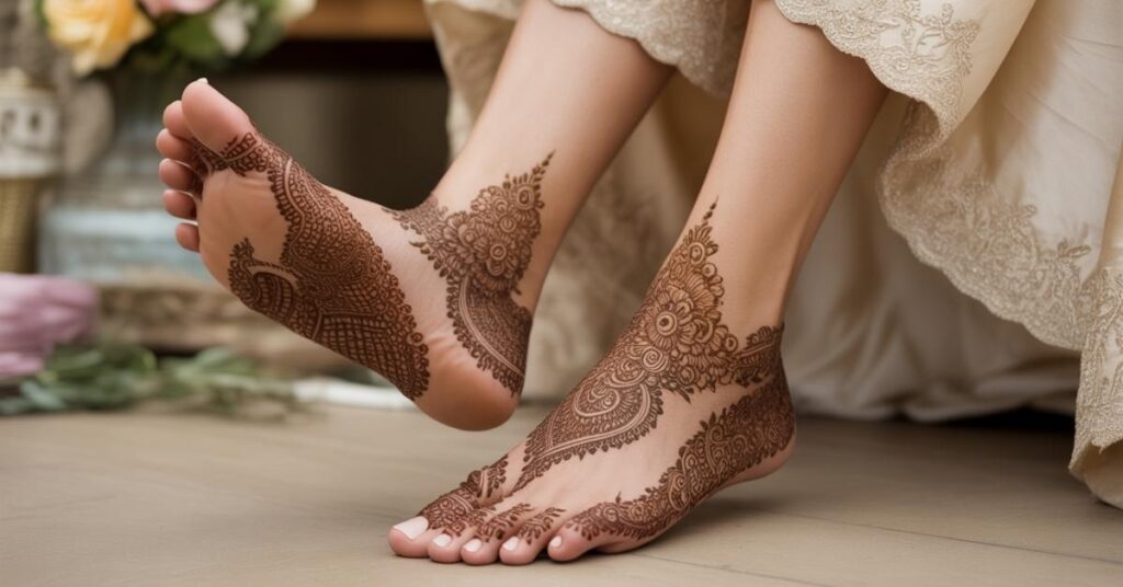 Simple & Easy Foot Mehndi Design Photos | Bridal Arabic Styles 2025 32 Full Foot Mehndi Design