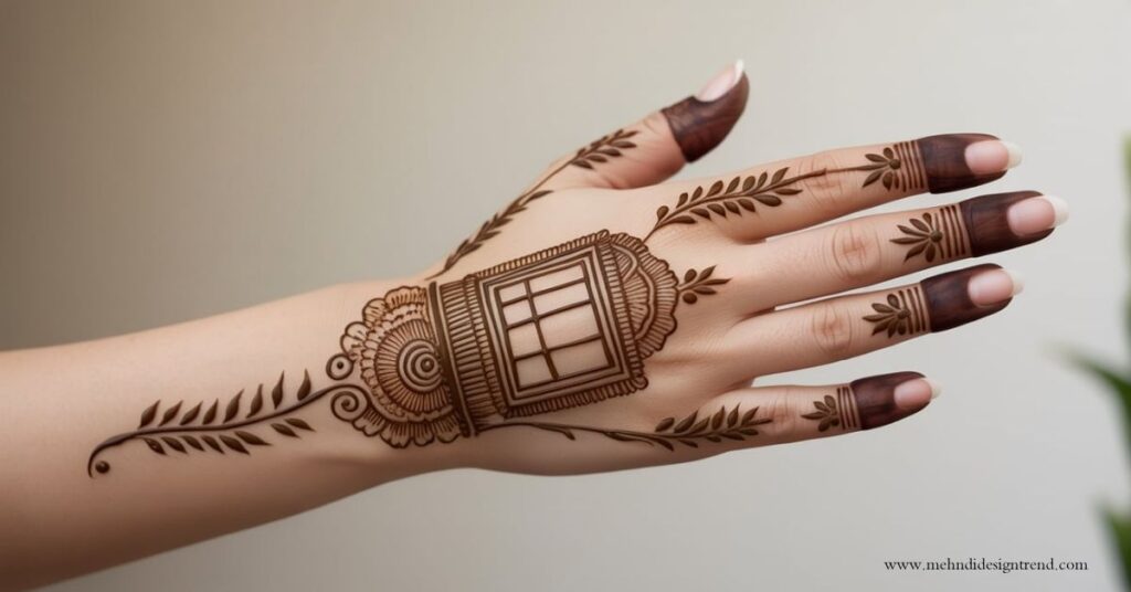 Modern & Elegant Stylish Back Hand Mehndi Design 2025/26 35 Jharokha Style Mehndi