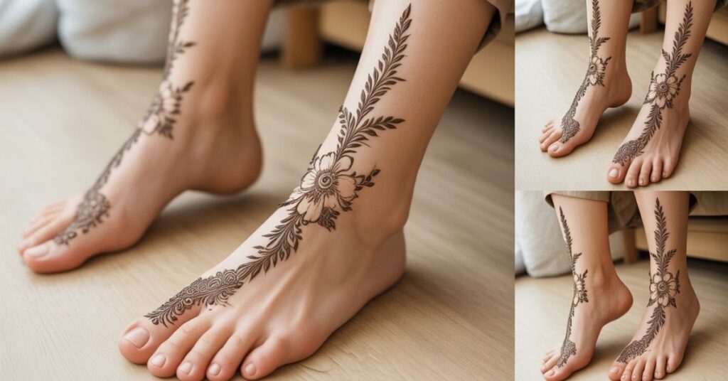 Khafif Mehndi Design for Legs