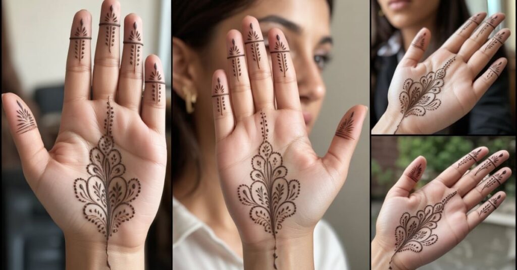 Khafif Mehndi Design Front Hand