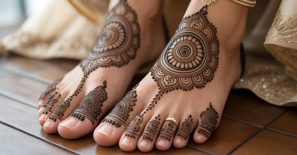 Simple & Easy Foot Mehndi Design Photos | Bridal Arabic Styles 2025 4 Mandala Mehndi Designs for Feet