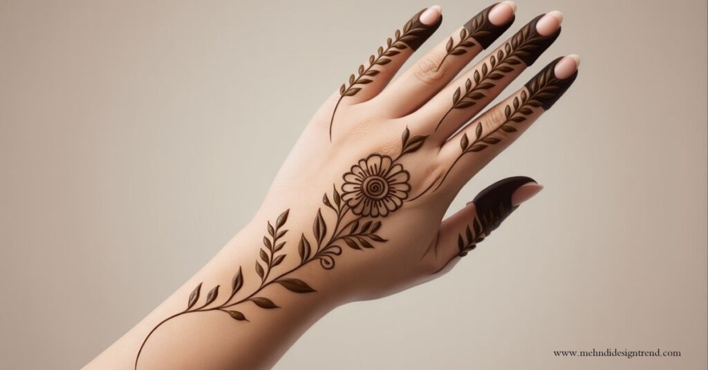 Modern & Elegant Stylish Back Hand Mehndi Design 2025/26 26 Minimal Arabic Back Hand Mehndi