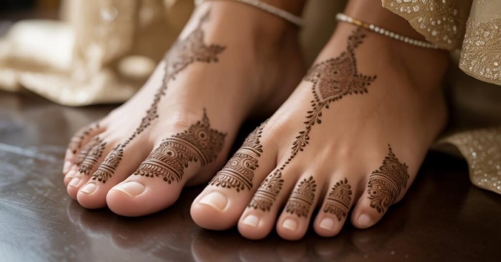 Simple & Easy Foot Mehndi Design Photos | Bridal Arabic Styles 2025 5 Minimalist Mehndi On Feet