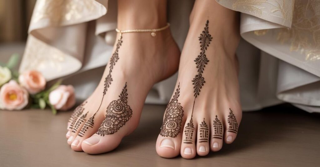 Simple & Easy Foot Mehndi Design Photos | Bridal Arabic Styles 2025 28 Modern Foot Finger Mehndi Design