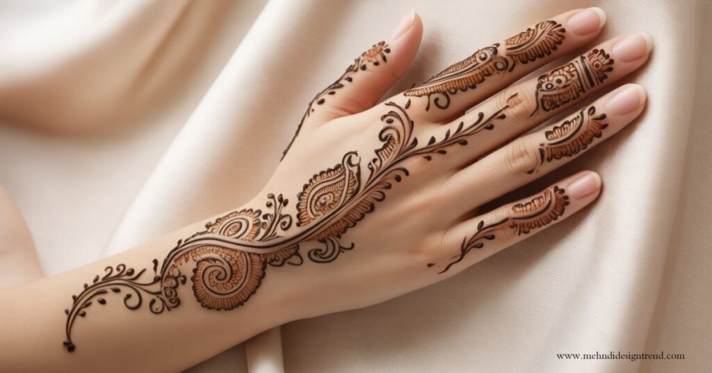 Modern & Elegant Stylish Back Hand Mehndi Design 2025/26 29 Paisley & Vines Mehndi