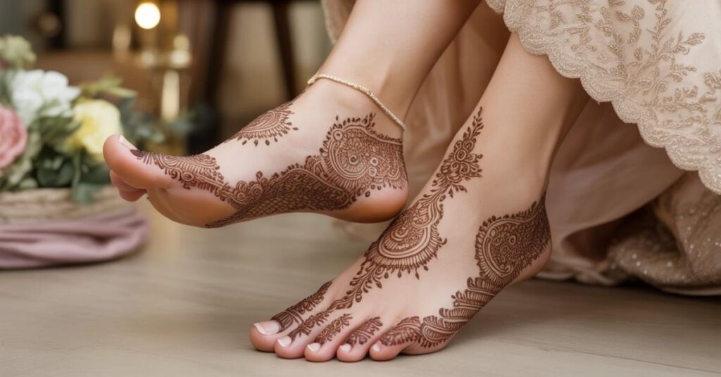 Simple & Easy Foot Mehndi Design Photos | Bridal Arabic Styles 2025 29 Pakistani Feet Mehndi Design
