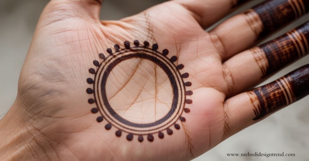 Palm Mehndi Design Simple Circle