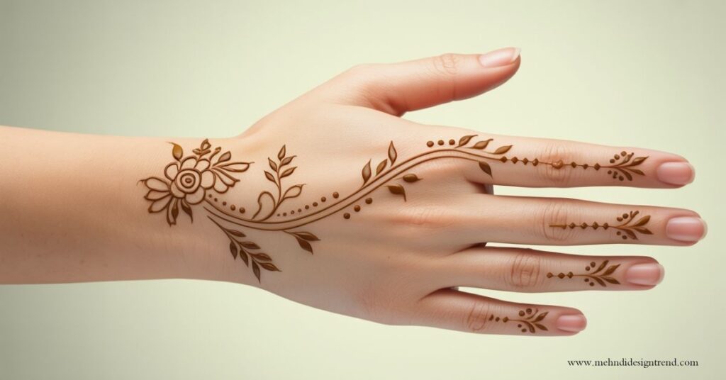 Modern & Elegant Stylish Back Hand Mehndi Design 2025/26 46 Party & Casual Back Hand Mehndi