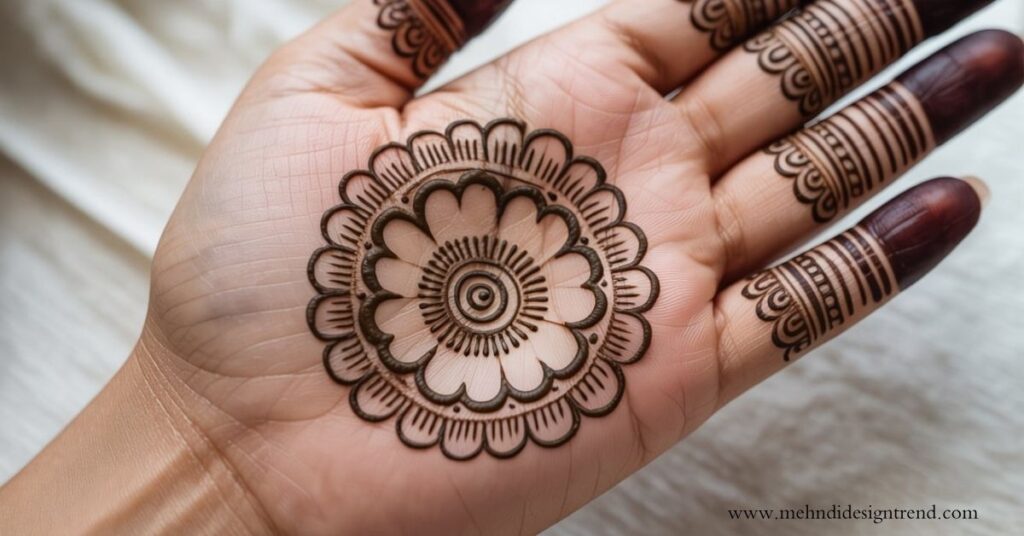 Round Flower Mehndi Design