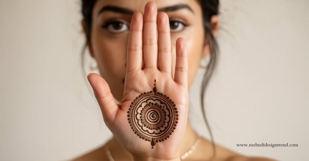 Round Mehndi Design Front Hand