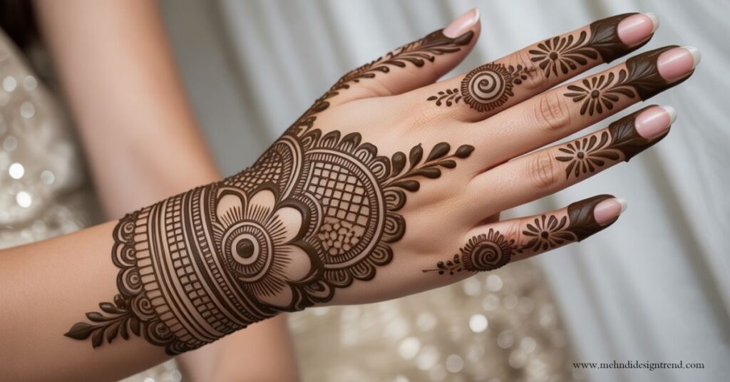 Modern & Elegant Stylish Back Hand Mehndi Design 2025/26 7 Royal Back Hand Mehndi Designs