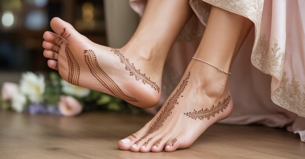Simple & Easy Foot Mehndi Design Photos | Bridal Arabic Styles 2025 27 Simple Easy Foot Mehndi Design