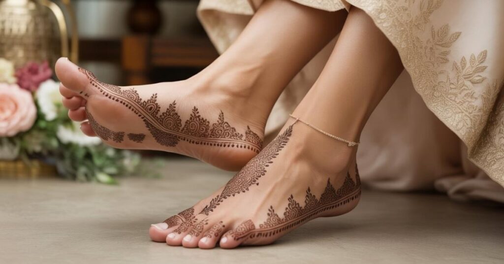 Simple & Easy Foot Mehndi Design Photos | Bridal Arabic Styles 2025 39 Simple Pakistani Foot Mehndi Design