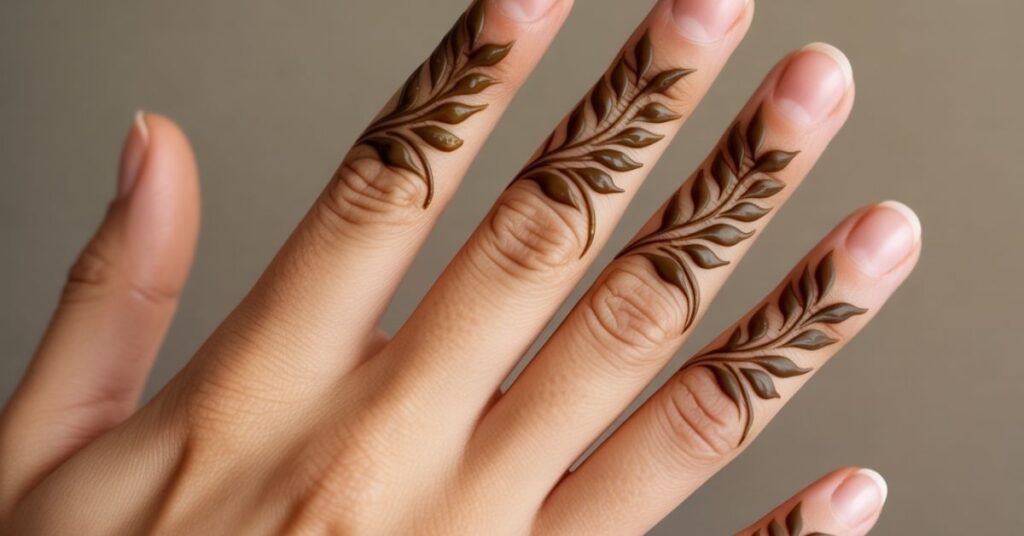 80+ Stylish & Easy Royal Finger Mehendi Designs for Front and Back 79 Arabic Back Finger Mehndi Designs