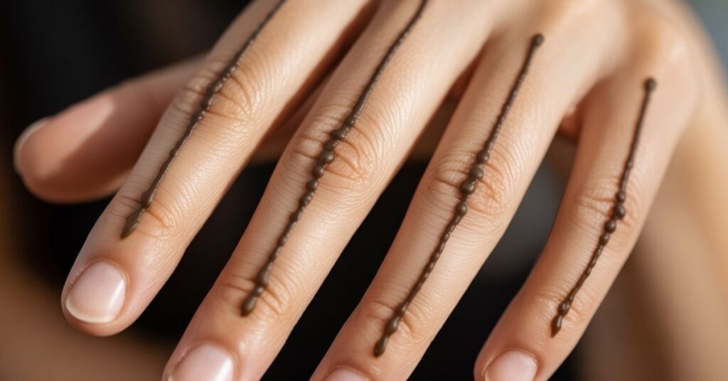 80+ Stylish & Easy Royal Finger Mehendi Designs for Front and Back 43 Basic Line Finger Mehendi Design