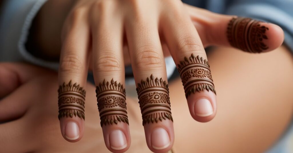 80+ Stylish & Easy Royal Finger Mehendi Designs for Front and Back 60 Finger Mehndi Designs with Bands