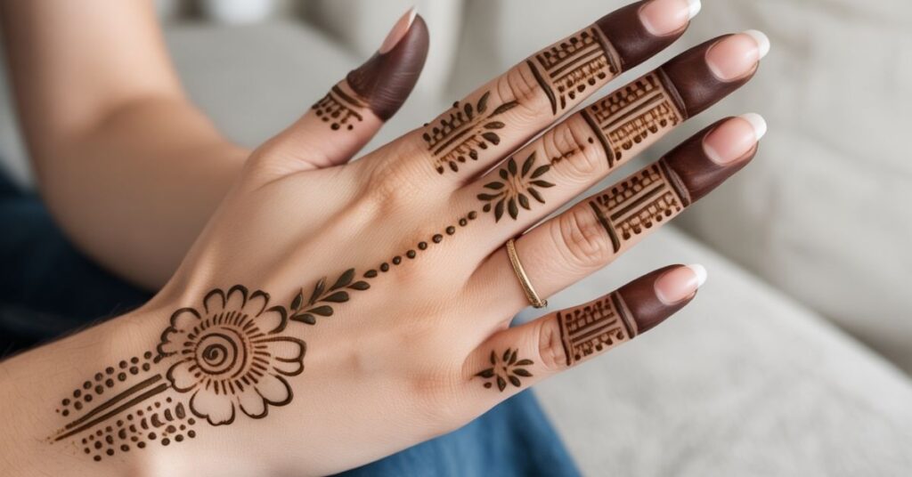 80+ Stylish & Easy Royal Finger Mehendi Designs for Front and Back 99 Latest Finger Mehndi Designs