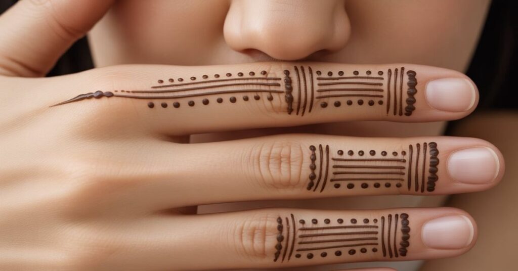 80+ Stylish & Easy Royal Finger Mehendi Designs for Front and Back 28 Lines & Dot Mehendi Design