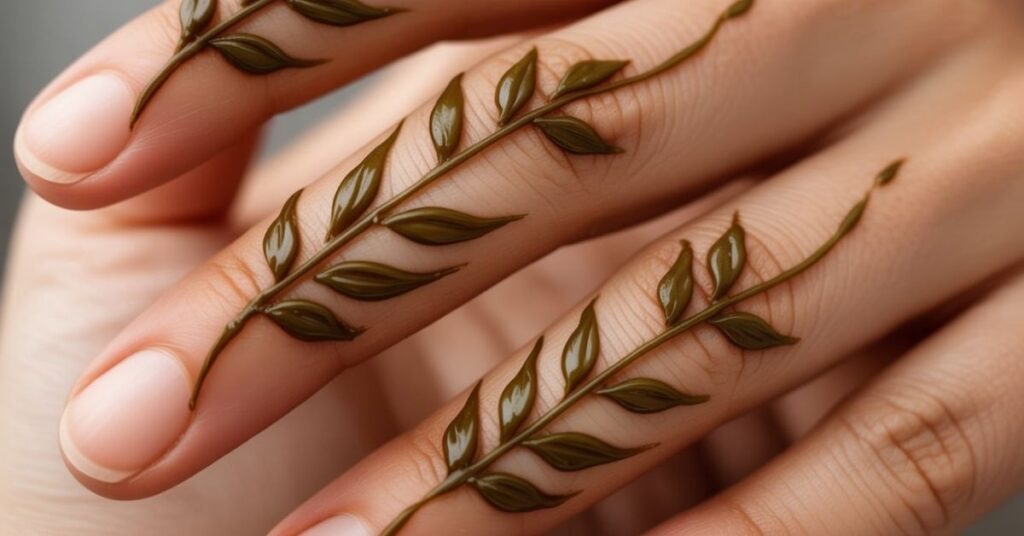 80+ Stylish & Easy Royal Finger Mehendi Designs for Front and Back 34 Leaves with Lines Please!