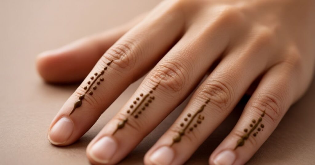 80+ Stylish & Easy Royal Finger Mehendi Designs for Front and Back 72 Minimalist Finger Mehndi Designs