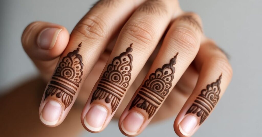 80+ Stylish & Easy Royal Finger Mehendi Designs for Front and Back 10 Modern Finger Instagram Trendy Mehndi Design