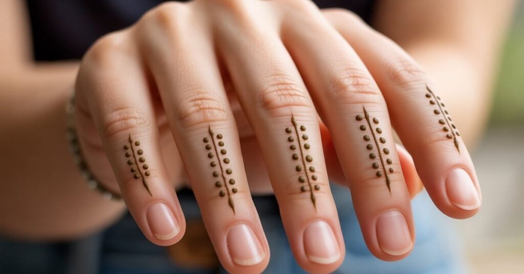 80+ Stylish & Easy Royal Finger Mehendi Designs for Front and Back 82 Simple Finger Mehndi Designs