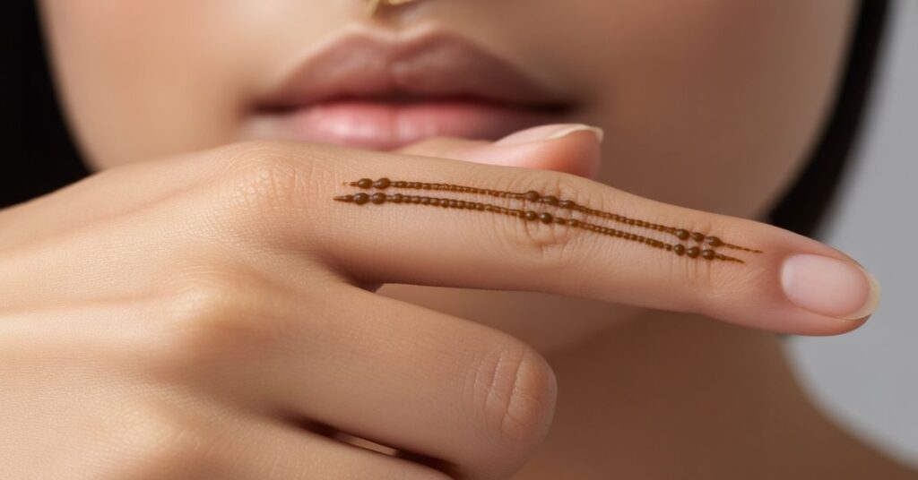 80+ Stylish & Easy Royal Finger Mehendi Designs for Front and Back 26 Three Simple Lines