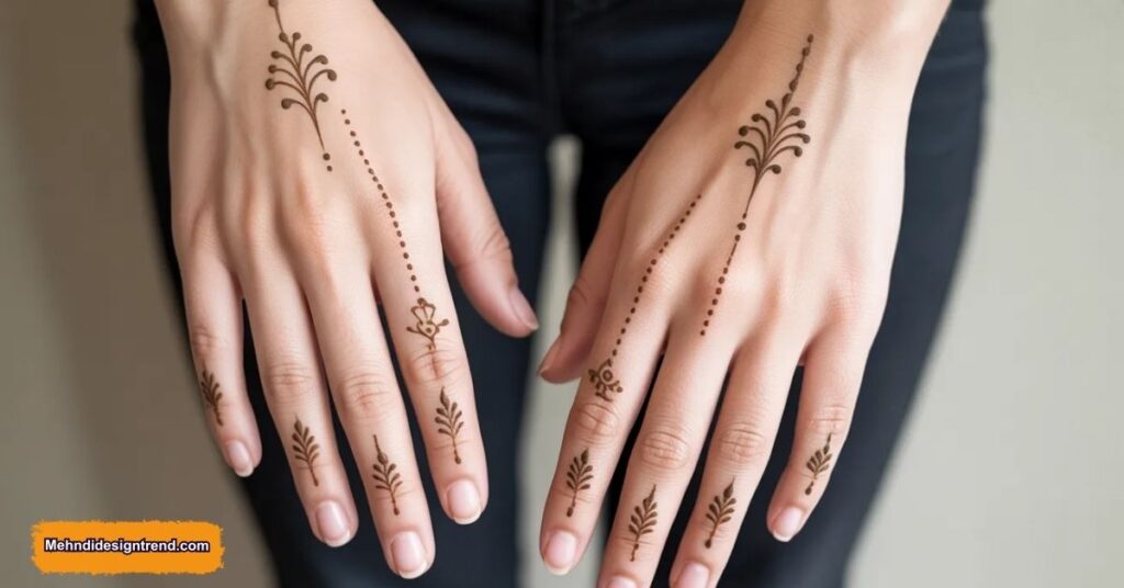110 Stylish Mehndi Design Ideas for Front, Back & Full Hands 40 Minimal Mehndi Tattoo Designs